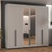 Guarda-Roupas Casal 6 Portas com Espelhos Multimóveis CR35242 Cinza