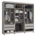 Guarda-Roupas Casal 6 Portas com Espelhos Multimóveis CR35242 Cinza