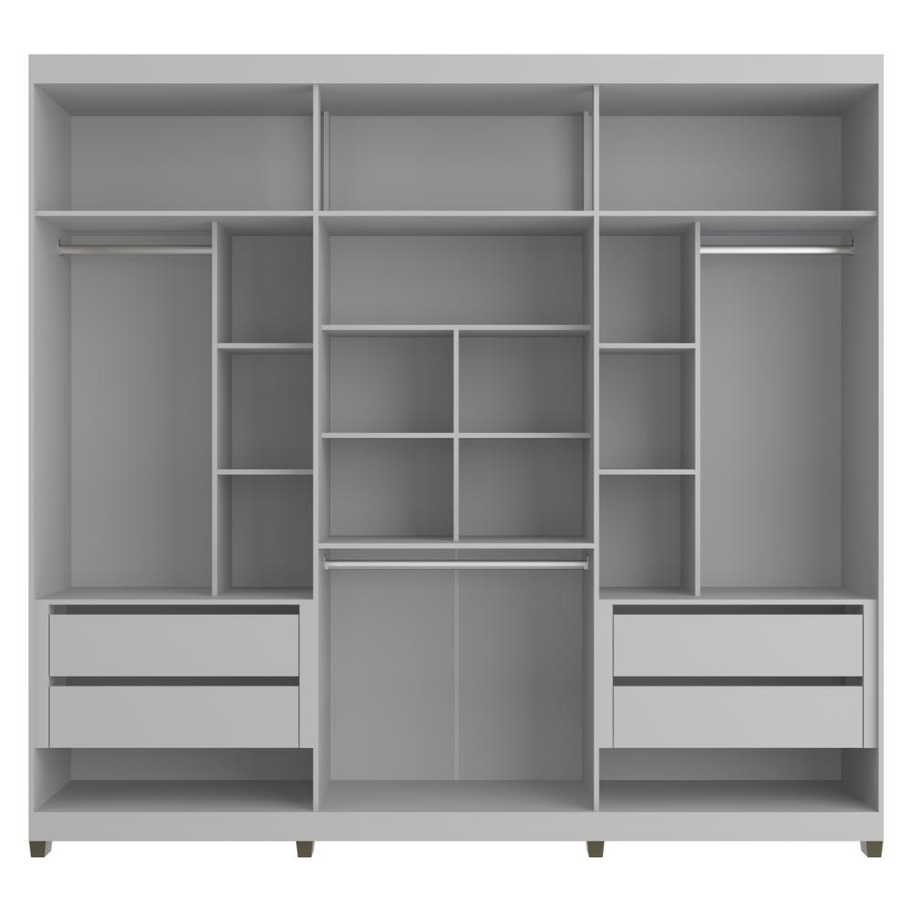 Guarda-Roupas Casal 6 Portas com Espelhos Multimóveis CR35242 Cinza