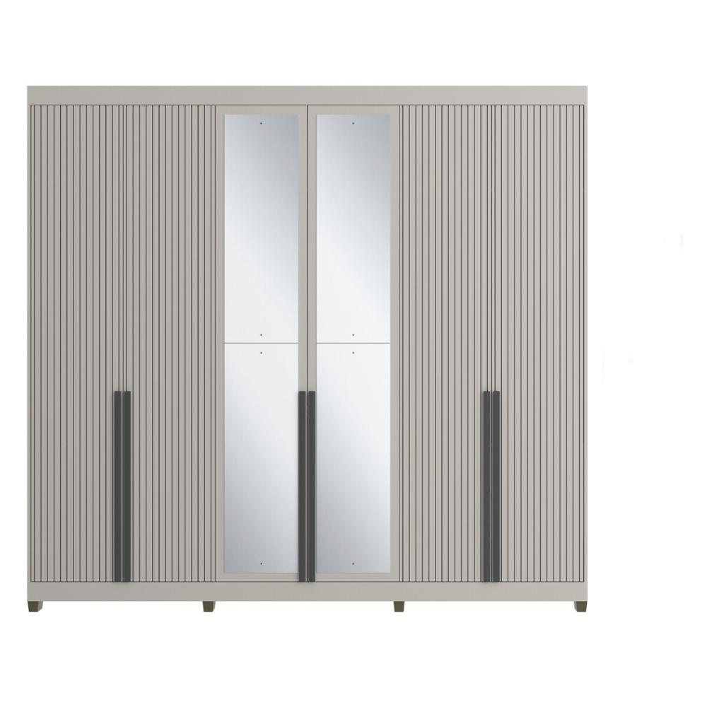 Guarda-Roupas Casal 6 Portas com Espelhos Multimóveis CR35242 Cinza