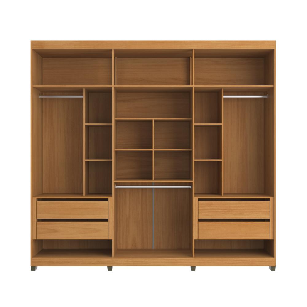 Guarda-Roupas Casal 6 Portas com Espelhos Multimóveis CR35242 Nature