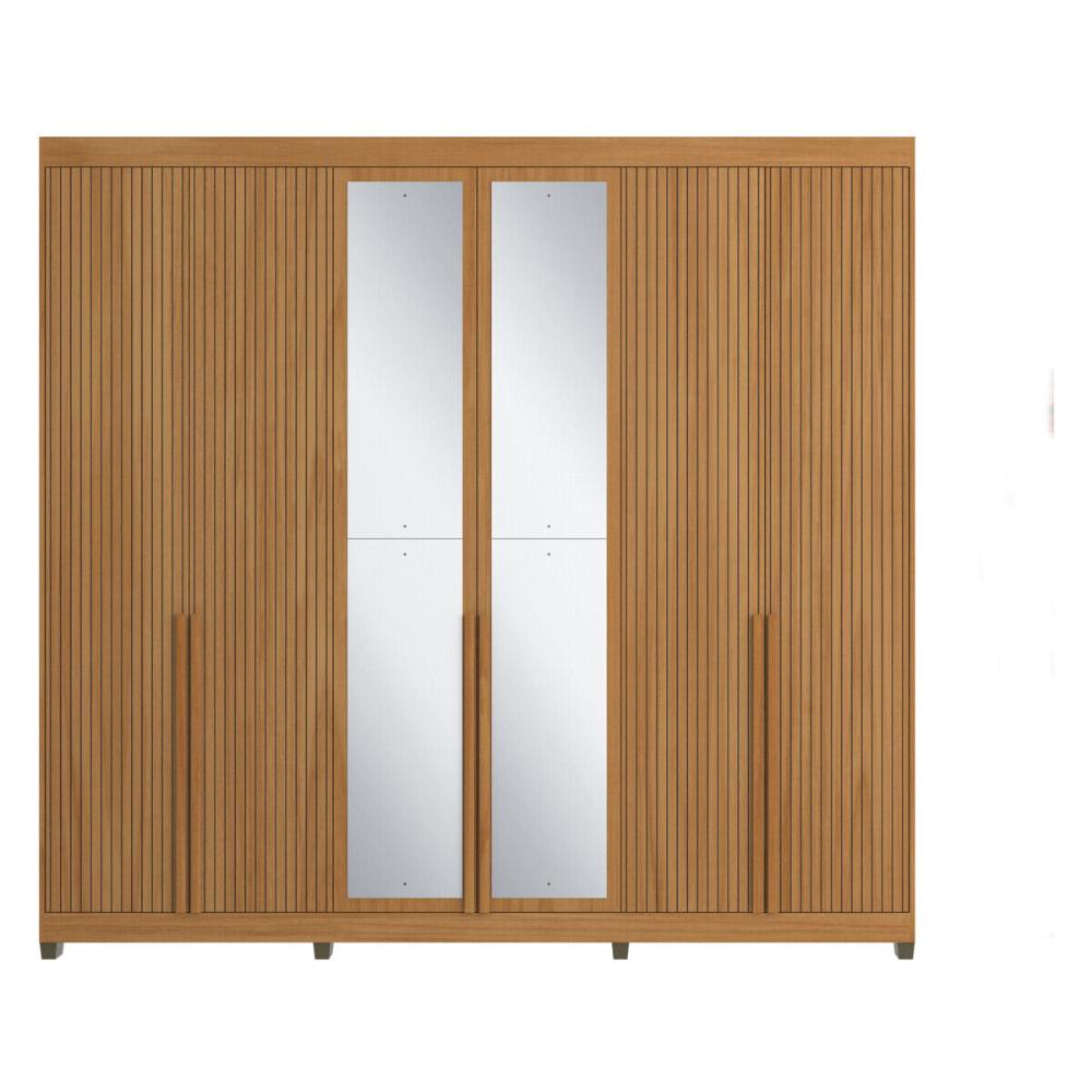 Guarda-Roupas Casal 6 Portas com Espelhos Multimóveis CR35242 Nature