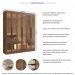 Guarda-Roupas Casal 6 Portas com Vidro Multimóveis CR35260 Castanho