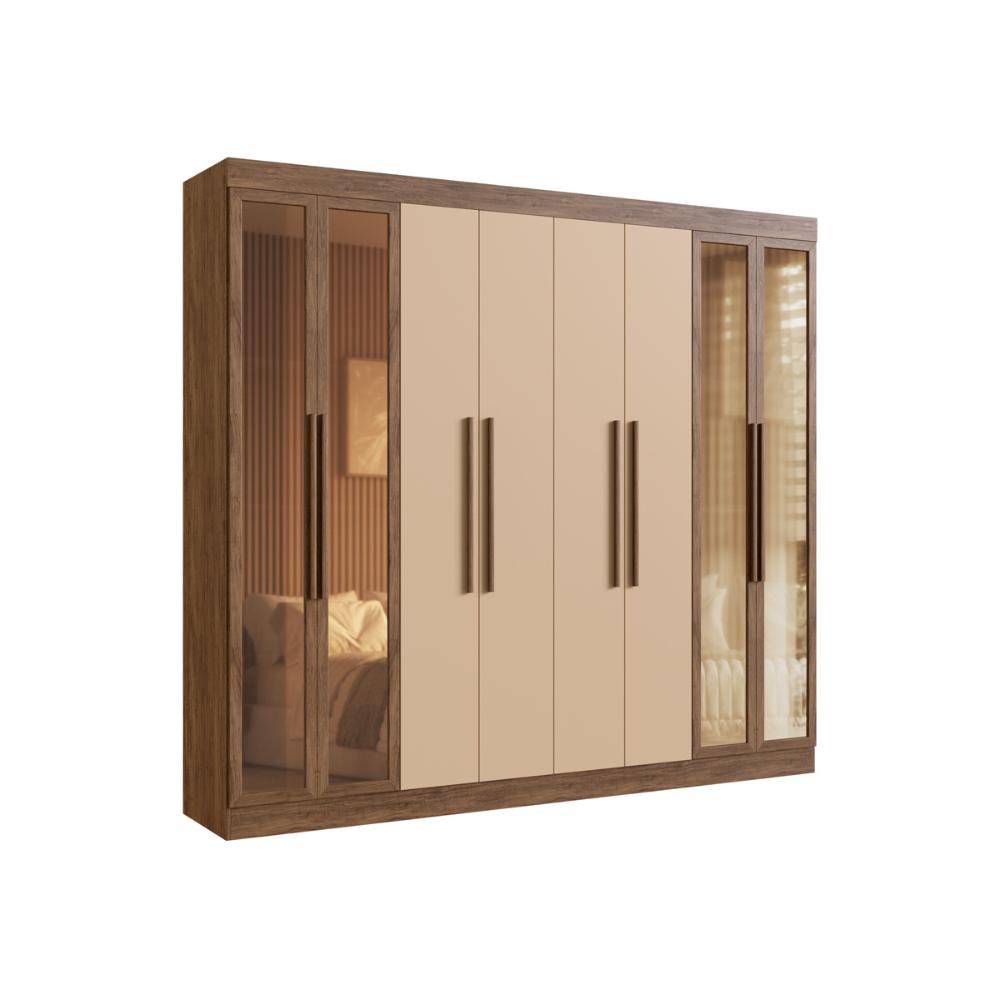 Guarda-Roupas Casal 8 Portas 242cm Multimóveis CR35261 Castanho/Nude