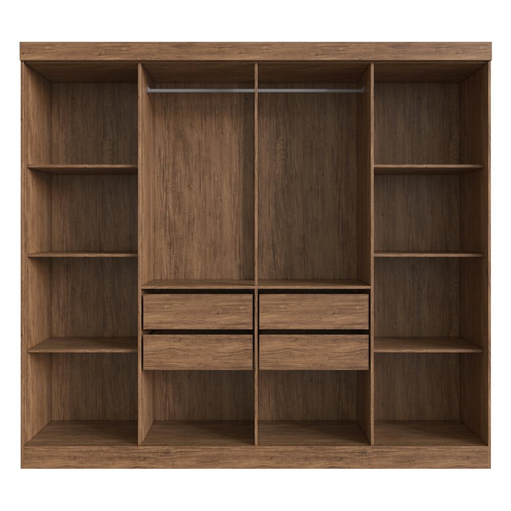 Guarda-Roupas Casal 8 Portas com Vidro Multimóveis CR35259 Castanho