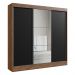 Guarda-Roupas Casal com Espelhos Flex Multimóveis CR35265 Castanho/Preto