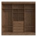 Guarda-Roupas Casal com Espelhos Flex Multimóveis CR35265 Castanho/Preto
