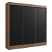 Guarda-Roupas Casal com Espelhos Flex Multimóveis CR35265 Castanho/Preto