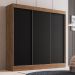 Guarda-Roupas Casal com Espelhos Flex Multimóveis CR35265 Castanho/Preto