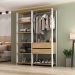 Guarda-Roupas Closet Modulado 135cm 2 Peças com 2 Gavetas Multimóveis MP4320 Branco/Madeirado