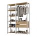 Guarda-Roupas Closet Modulado 135cm 2 Peças com 2 Gavetas Multimóveis MP4320 Branco/Madeirado