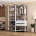 Guarda-Roupas Closet Modulado 135cm 2 Peças com 2 Gavetas e Cabideiro Multimóveis MP4320 Branco