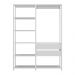 Guarda-Roupas Closet Modulado 135cm 2 Peças com 2 Gavetas e Cabideiro Multimóveis MP4320 Branco
