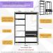 Guarda-Roupas Closet Modulado 135cm 2 Peças com 2 Gavetas e Cabideiro Multimóveis MP4320 Preto