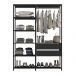 Guarda-Roupas Closet Modulado 135cm 2 Peças com 2 Gavetas e Cabideiro Multimóveis MP4320 Preto