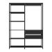 Guarda-Roupas Closet Modulado 135cm 2 Peças com 2 Gavetas e Cabideiro Multimóveis MP4320 Preto