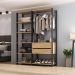 Guarda-Roupas Closet Modulado 2 Peças com 2 Gavetas e Cabideiro Multimóveis MP4320 Preto/Madeirado