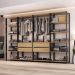 Guarda-Roupas Closet Modulado 205cm 4 Peças com 4 Gavetas e Cabideiros Multimóveis MP4321 Preto/Madeirado