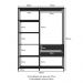 Guarda-Roupas Closet Modulado 405cm 6 Peças com 6 Gavetas e Cabideiros Multimóveis MP4322 Preto