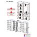 Guarda-Roupas Closet Modulado 405cm 6 Peças com 6 Gavetas e Cabideiros Multimóveis MP4322 Preto/Madeirado