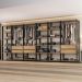 Guarda-Roupas Closet Modulado 405cm 6 Peças com 6 Gavetas e Cabideiros Multimóveis MP4322 Preto/Madeirado
