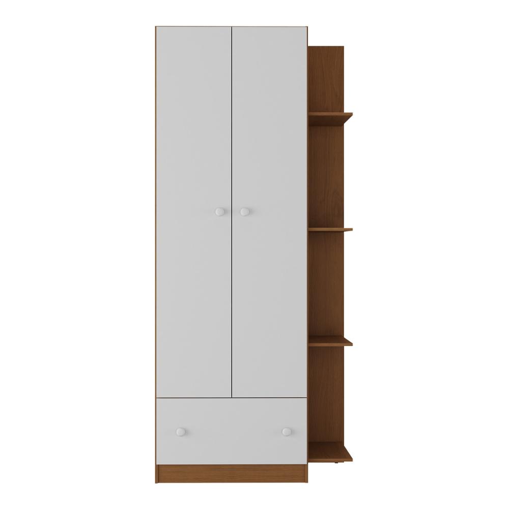 Guarda-Roupas Infantil 2 Portas e 1 Gaveta Doce de Leite Multimóveis MP4236 Madeirado/Branco