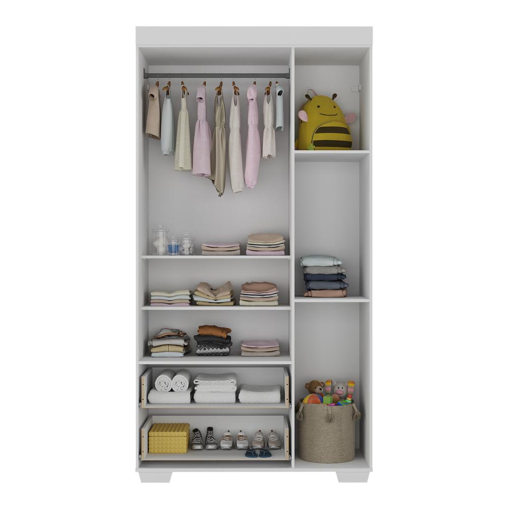 Guarda-Roupas Infantil Flex 3 Portas e 2 Gavetas Algodão Doce Multimóveis MP4245 Branco