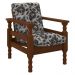 Jogo de Sofá Madeira Maciça Liz 3 Lugares e 2 Poltronas Multimóveis CR45274 Floral Cinza