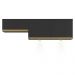 Kit 2 Armários de Cozinha Aéreos 3 Portas com Leds Veneza Multimóveis MP2146 Preto/Dourado