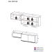 Kit 2 Armários de Cozinha Aéreos 3 Portas com Leds Veneza Multimóveis MP2146 Preto/Dourado