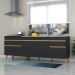 Kit 2 Balcões Gabinete Pia 150 cm e Cooktop 70 cm Veneza GB Multimóveis MP2073 Preto