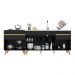 Kit 2 Balcões Gabinete Pia 150 cm e Cooktop 70 cm Veneza GB Multimóveis MP2073 Preto