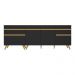 Kit 2 Balcões Gabinete Pia 150 cm e Cooktop 70 cm Veneza GB Multimóveis MP2073 Preto