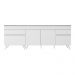 Kit 2 Balcões Gabinete Pia 150 cm e Cooktop 70 cm Veneza Multimóveis MP2073.891 Branco