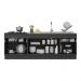 Kit 2 Balcões c/ Rodapé Gabinete Pia 150cm e Cooktop 70cm Veneza Multimóveis MP2108.898 Preto/Branco