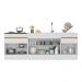 Kit 2 Balcões com Rodapé Gabinete Pia 150 cm e Cooktop 70 cm Veneza GW Multimóveis MP2108 Branco