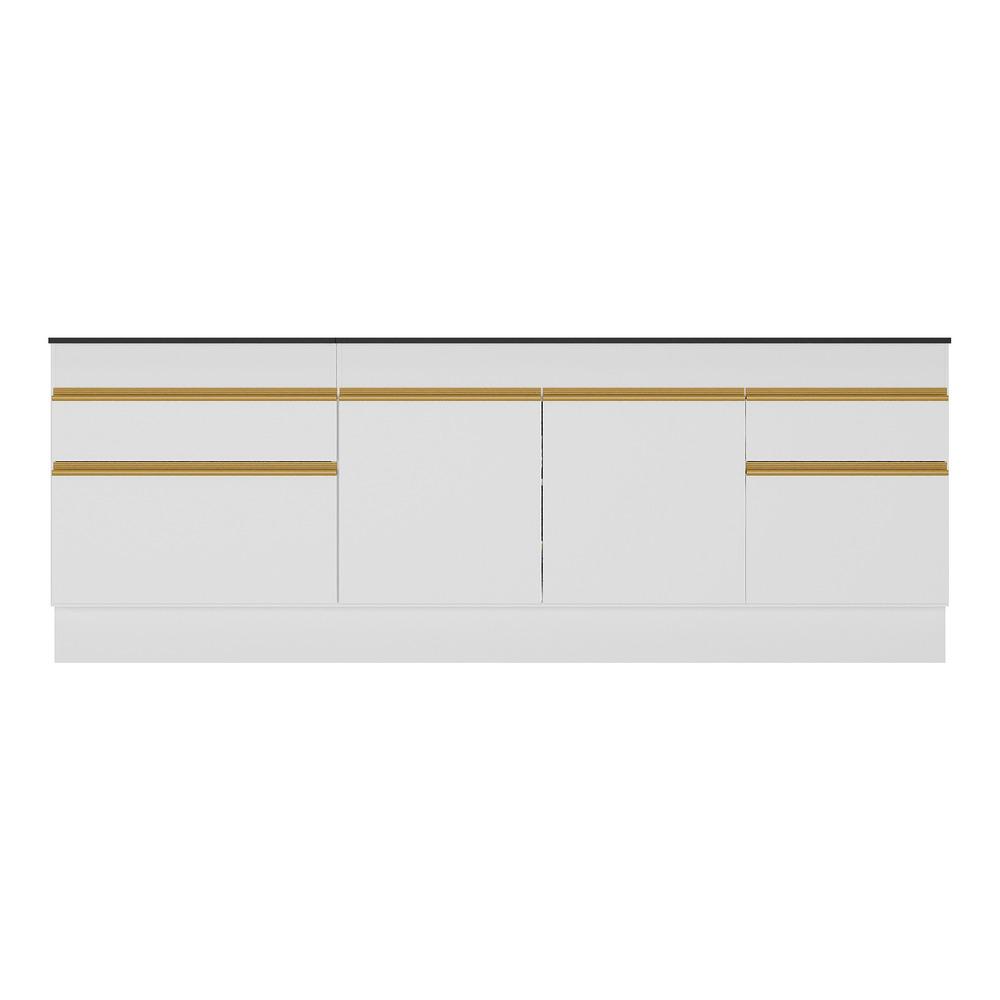 Kit 2 Balcões com Rodapé Gabinete Pia 150 cm e Cooktop 70 cm Veneza GW Multimóveis MP2108 Branco