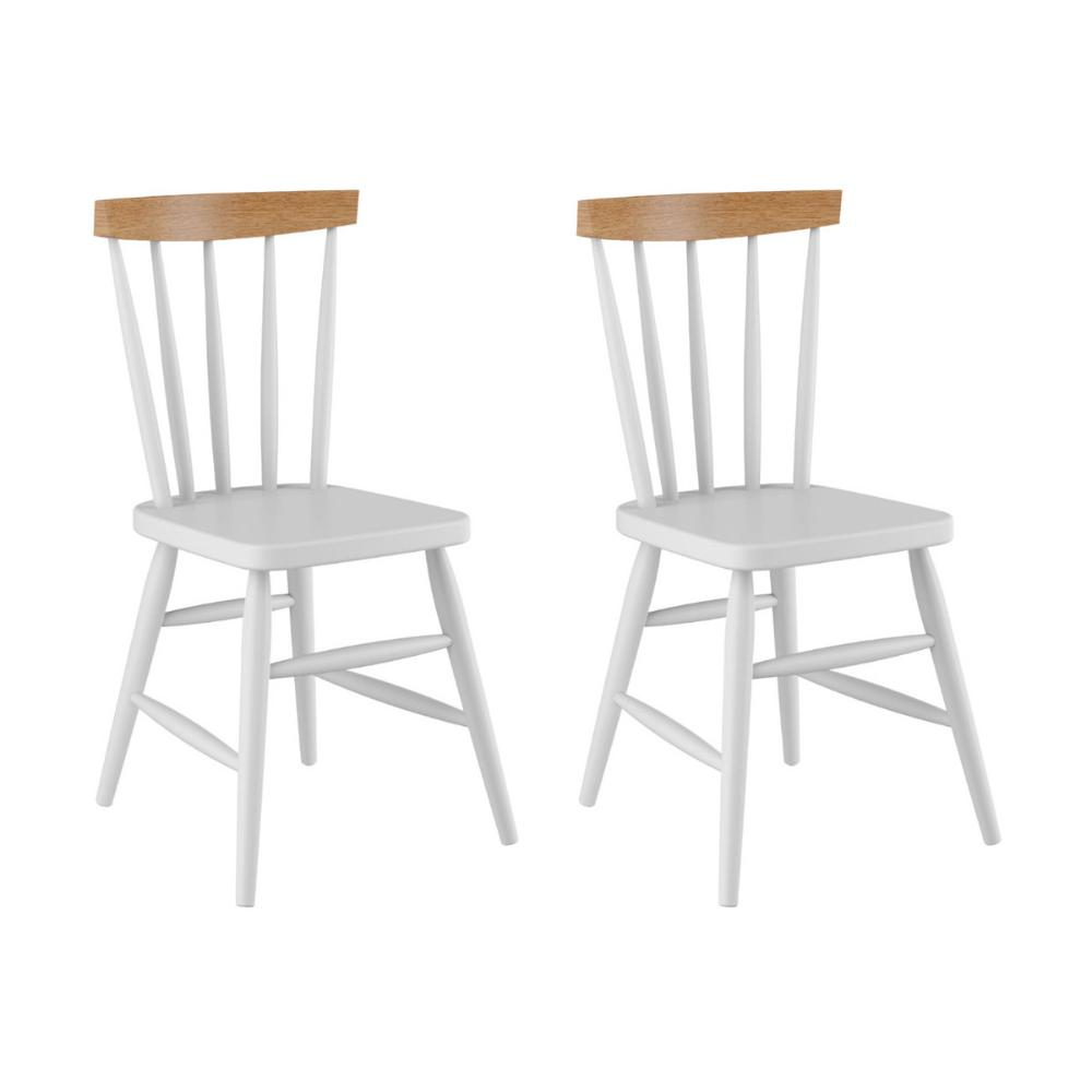 Kit 2 Cadeiras de Jantar Madeira Maciça Multimóveis CR50114 Branco/Natural