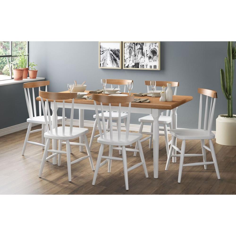 Kit 2 Cadeiras de Jantar Madeira Maciça Multimóveis CR50114 Branco/Natural