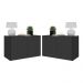 Kit 2 Mesas de Cabeceira 2 Portas Multimóveis MP4135 Preto