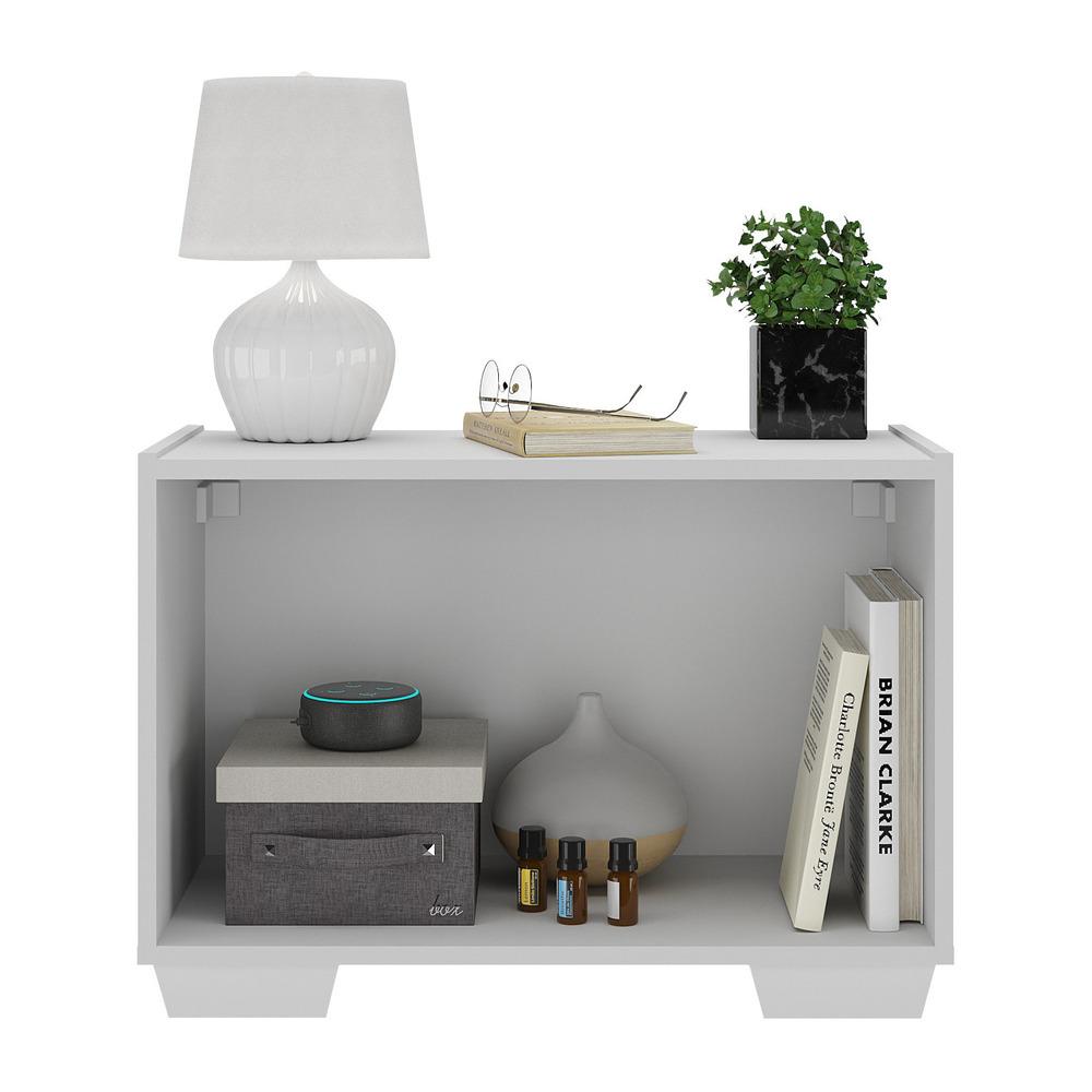 Kit 2 Mesas de Cabeceira 2 Portas e Pés Multimóveis MP4139 Branco