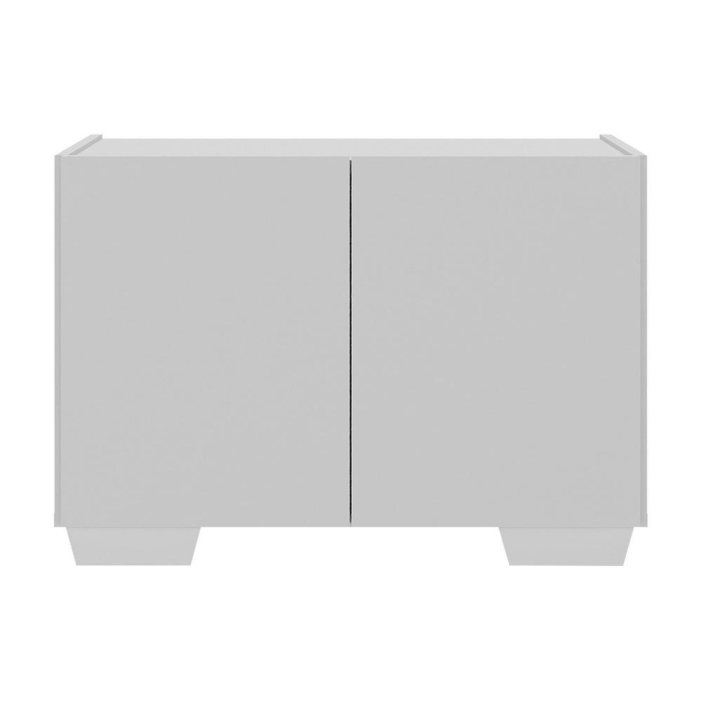 Kit 2 Mesas de Cabeceira 2 Portas e Pés Multimóveis MP4139 Branco