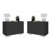 Kit 2 Mesas de Cabeceira 2 Portas e Pés Multimóveis MP4139 Preto/Branco