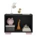 Kit 2 Mesas de Cabeceira 2 Portas e Pés Multimóveis MP4139 Preto/Rosa