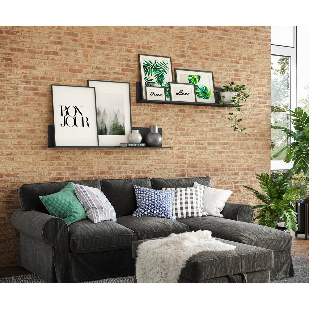 Kit 2 Prateleiras Nichos Decorativos 175 cm Multimóveis Preto
