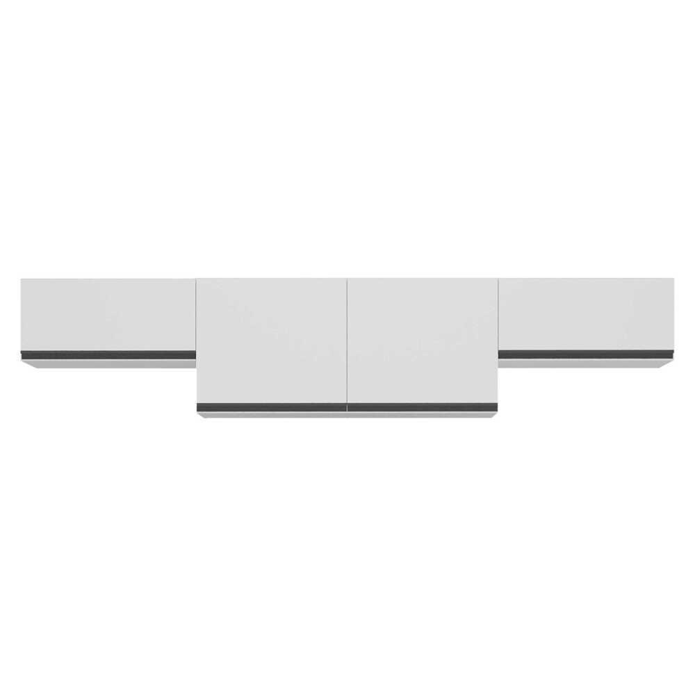 Kit 3 Armários de Cozinha Aéreos 4 Portas Veneza Multimóveis MP2151 Branco/Preto