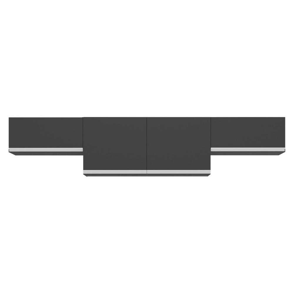 Kit 3 Armários de Cozinha Aéreos 4 Portas Veneza Multimóveis MP2151 Preto/Branco
