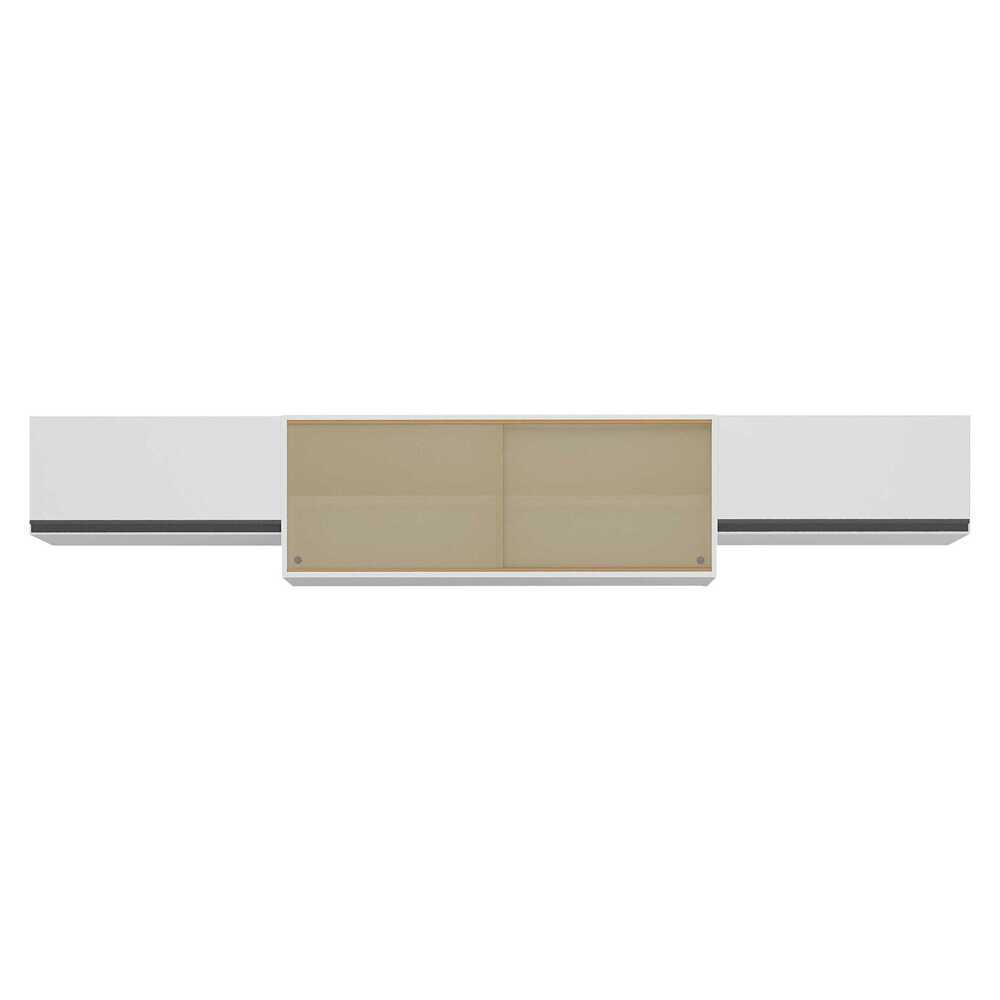Kit 3 Armários de Cozinha Aéreos 4 Portas Veneza Multimóveis MP2152 Branco/Preto
