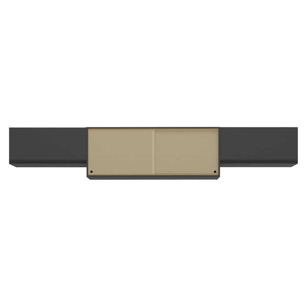 Kit 3 Armários de Cozinha Aéreos 4 Portas Veneza Multimóveis MP2152 Preto