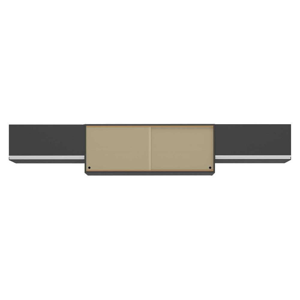 Kit 3 Armários de Cozinha Aéreos 4 Portas Veneza Multimóveis MP2152 Preto/Branco